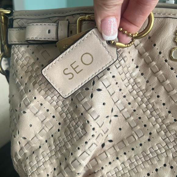 Coach Madison Criss Cross Leather Sophia Satchel Shoulder Bag - Picture 14 of 14